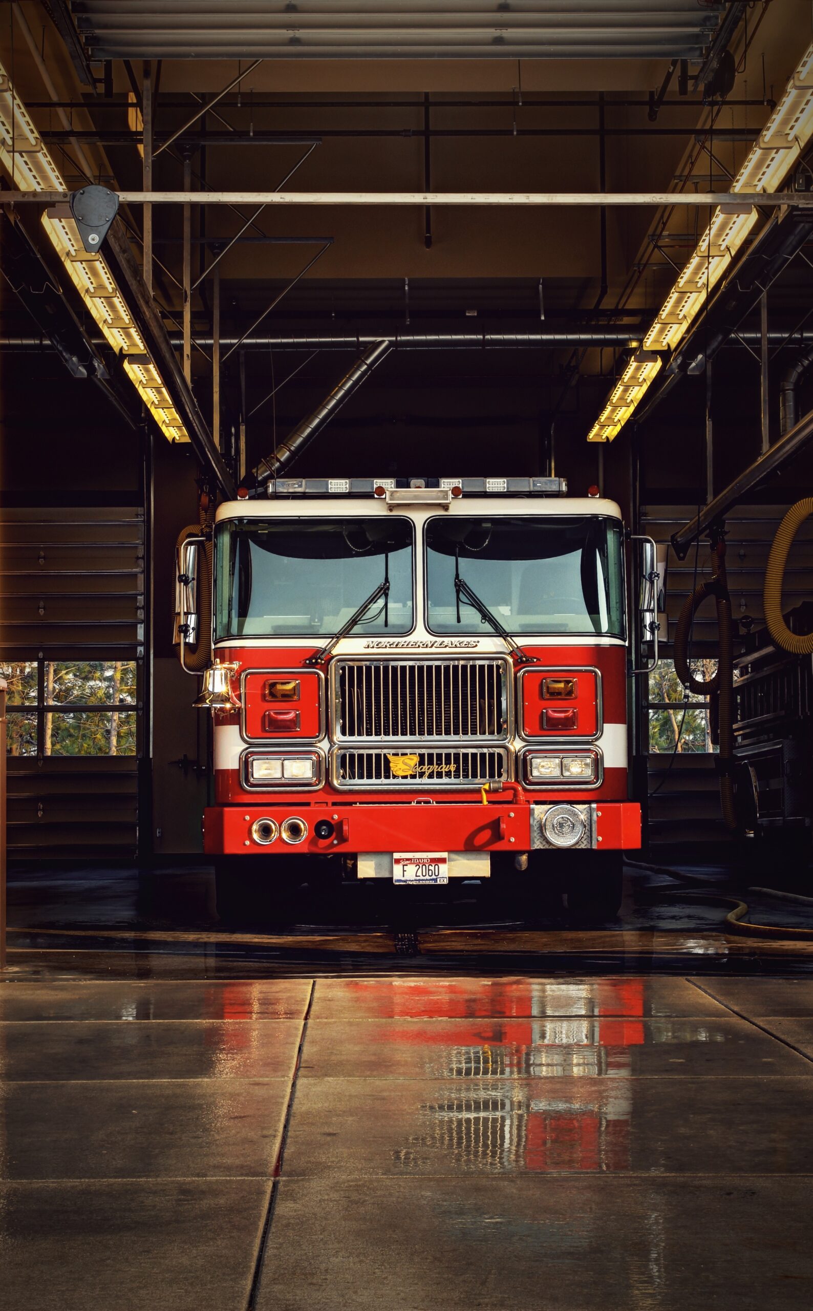Picture of a fire truck with high graphic