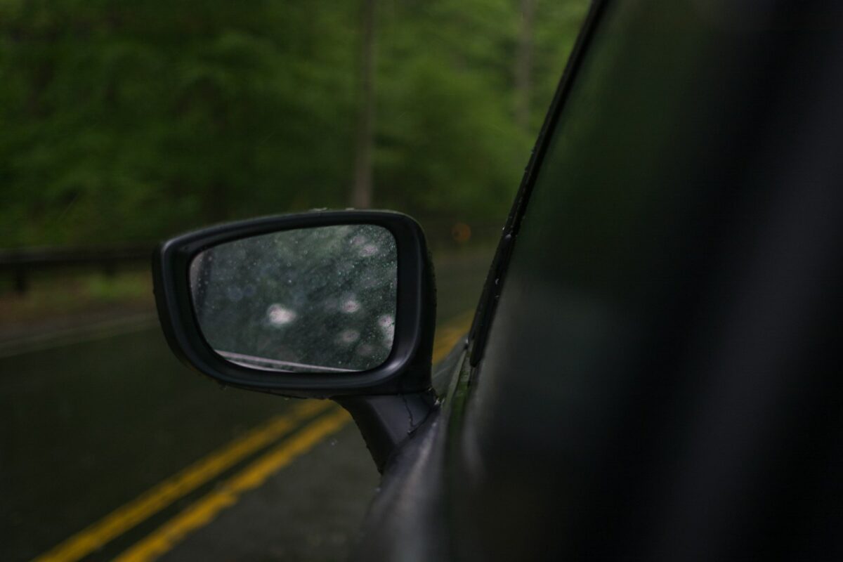 Car side mirror for blind spot awareness