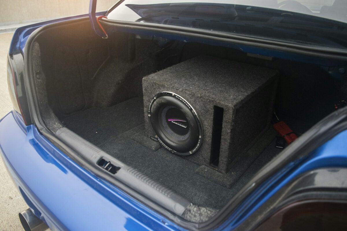 Subwoofer system installed in a car trunk