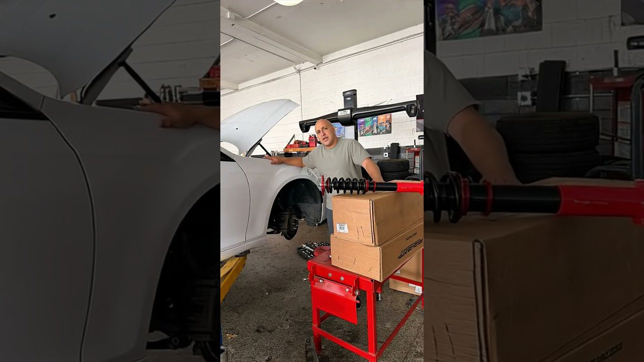 Coilover suspension install at Advanced Car Stereo Riverside