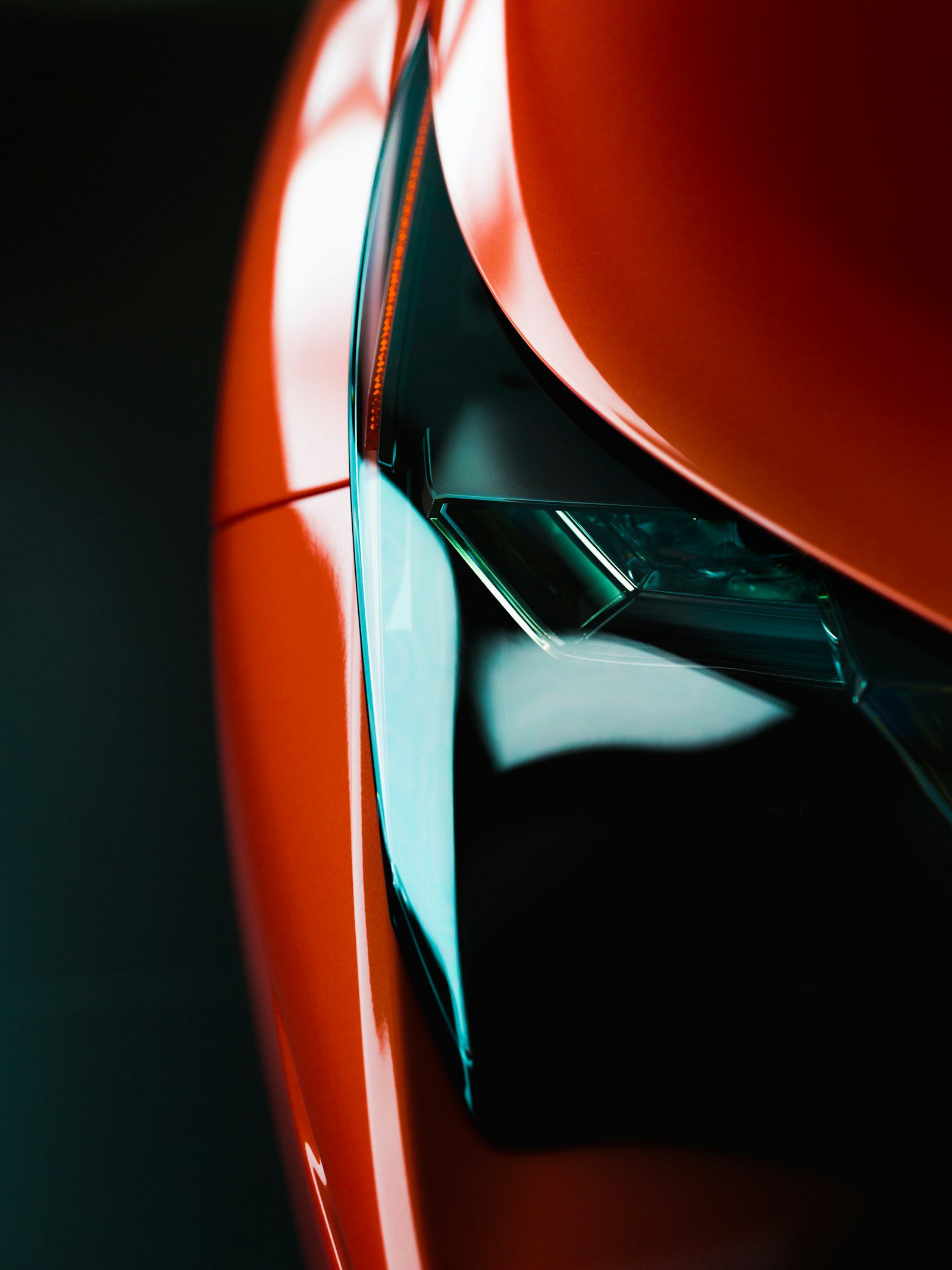 Car headlight close-up