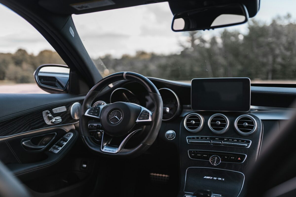 Luxury car interior with premium audio