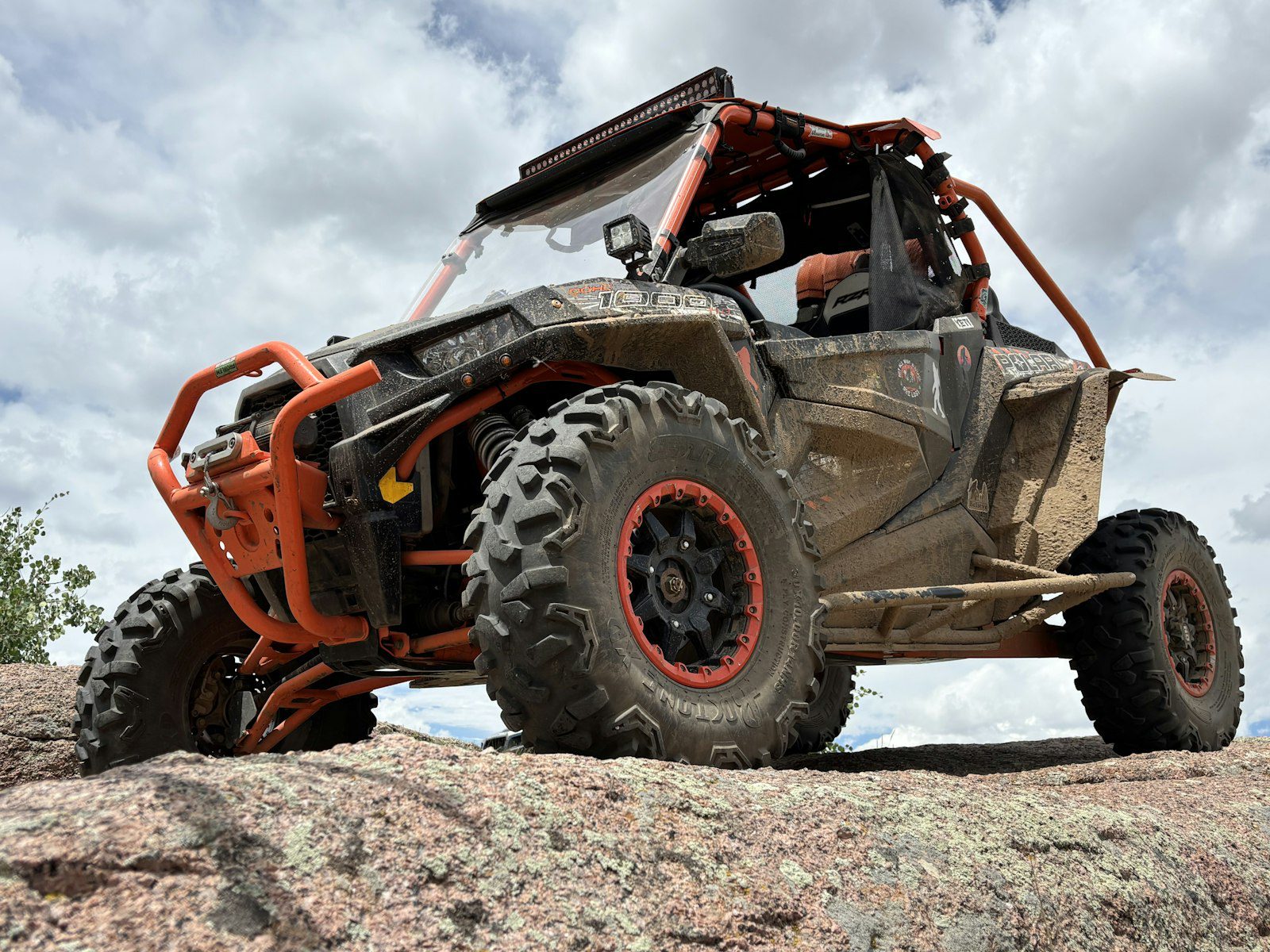 Off-road UTV on rocky terrain
