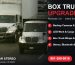 Box truck on the highway in Riverside CA with backup cameras, LED lights, fleet wraps and CarPlay upgrades by Advanced Car Stereo